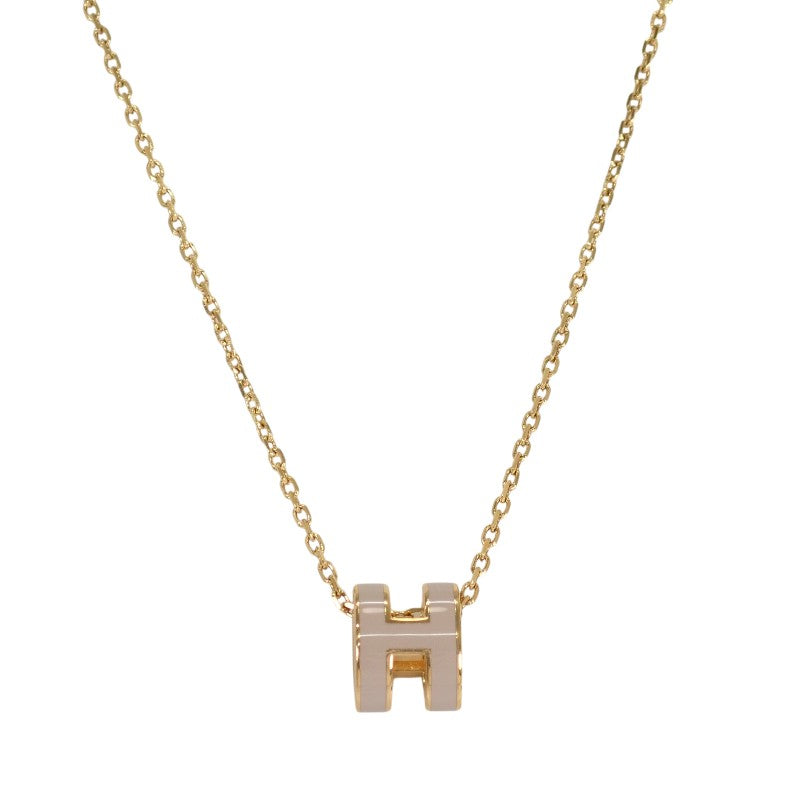 エルメス HERMES ミニ ポップ H ペンダント H147992F 55 ネックレス メタル マロングラッセ ゴールド ゴールド金具 レディース【中古】【ABランク】