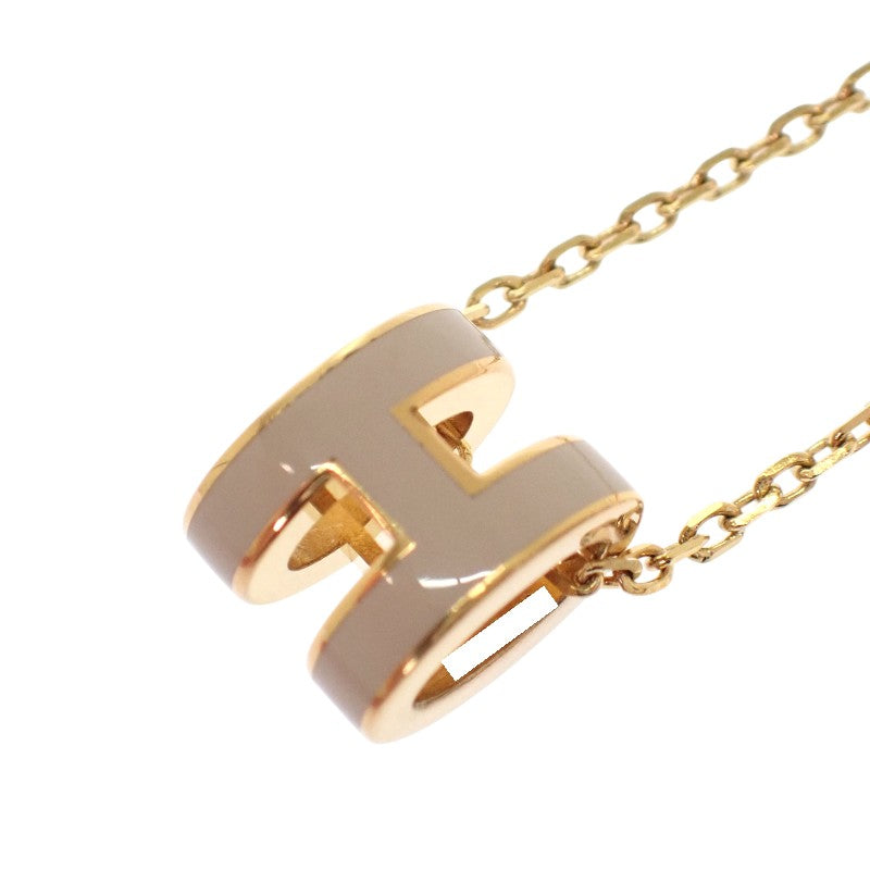 エルメス HERMES ミニ ポップ H ペンダント H147992F 55 ネックレス メタル マロングラッセ ゴールド ゴールド金具 レディース【中古】【ABランク】