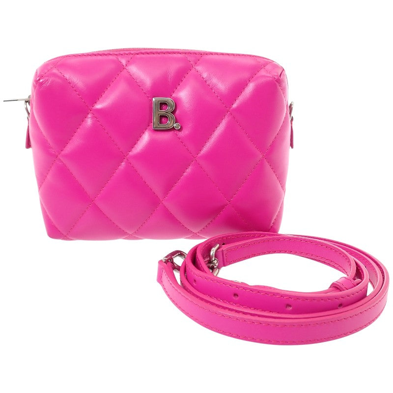 バレンシアガ BALENCIAGA タッチパフィ カメラバッグ 6160601WN1Y5514 ショルダーバッグ レザー ピンク シルバー金具 レディース【中古】【Aランク】