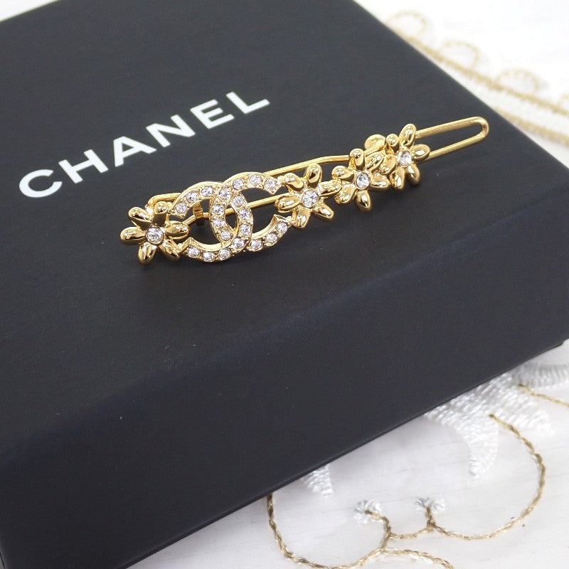 シャネル CHANEL ココマーク フラワーモチーフ バレッタ メタル