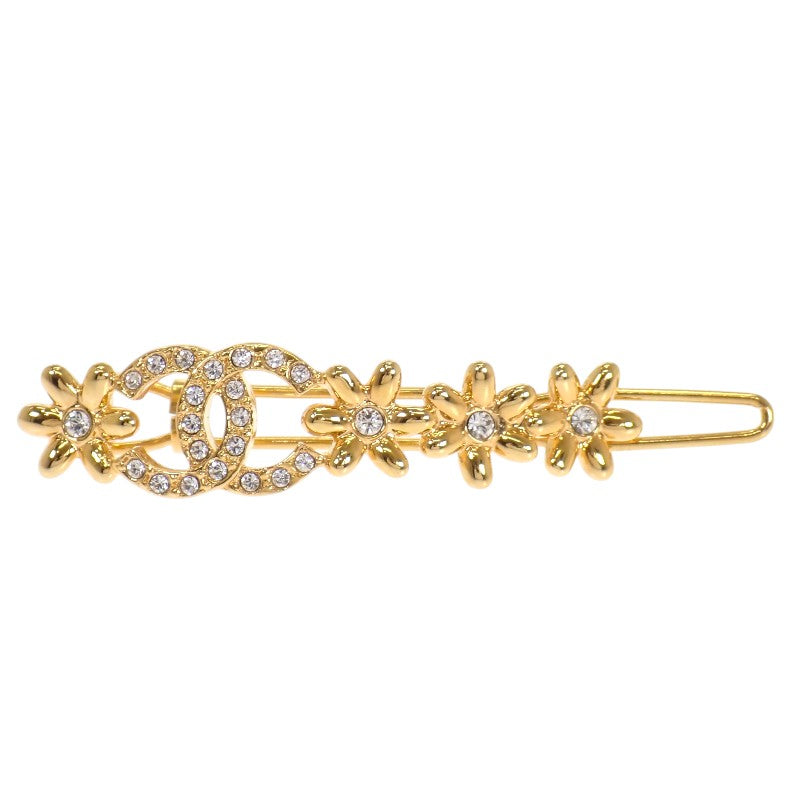 シャネル CHANEL ココマーク フラワーモチーフ バレッタ メタル ゴールド レディース【中古】【Aランク】