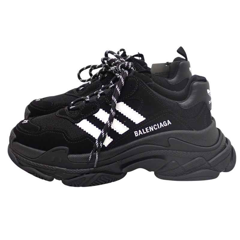 バレンシアガ BALENCIAGA アディダスコラボ Triple S 712821 スニーカー レザー ブラック メンズ【中古】【Aランク】