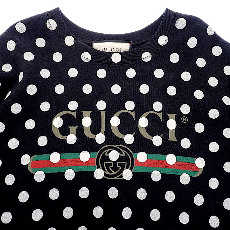 グッチ GUCCI ドット ロゴ スウェット XS 617964 XJCLB スウェット コットン ブラック メンズ ユニセックス【中古】【ABランク】