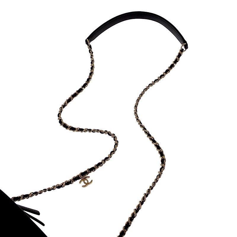 シャネル CHANEL ココマーク チェーンショルダー カメラバッグ AS0322 ショルダーバッグ ラムスキン ブラック ゴールド金具 レディース【中古】【ABランク】