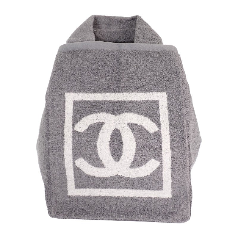 シャネル CHANEL CCビーチバッグ スポーツライン トートバッグ コットン パイル グレー レディース【中古】【Aランク】