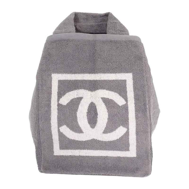 シャネル CHANEL CCビーチバッグ スポーツライン トートバッグ コットン パイル グレー レディース【中古】【Aランク】