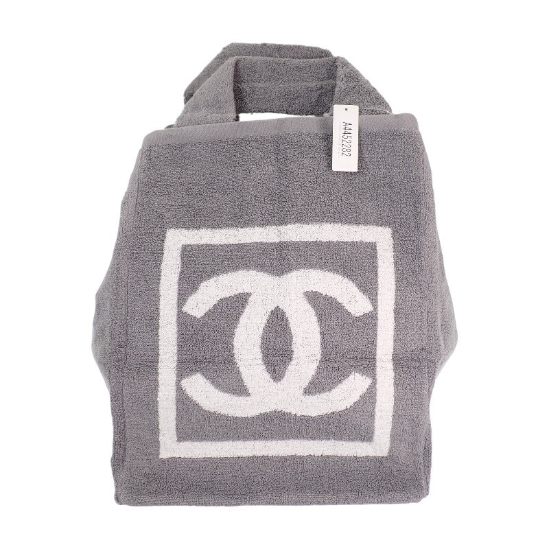 シャネル CHANEL CCビーチバッグ スポーツライン トートバッグ コットン パイル グレー レディース【中古】【Aランク】