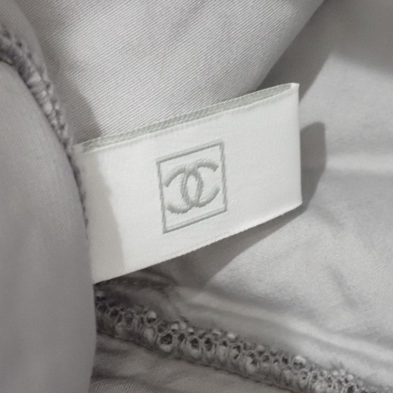 シャネル CHANEL CCビーチバッグ スポーツライン トートバッグ コットン パイル グレー レディース【中古】【Aランク】