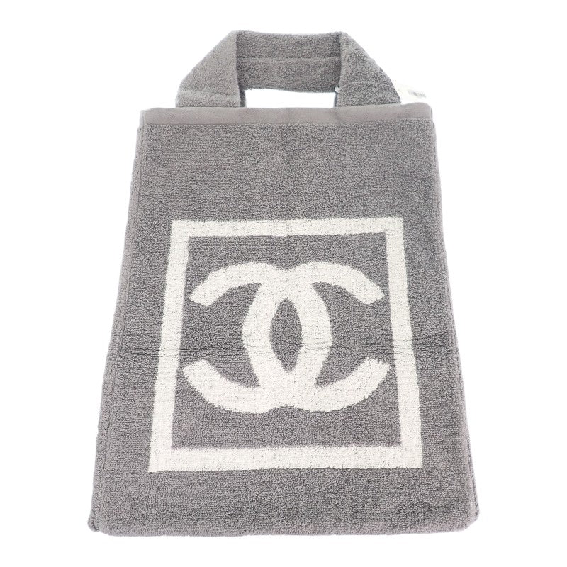 シャネル CHANEL CCビーチバッグ スポーツライン トートバッグ コットン パイル グレー レディース【中古】【Aランク】