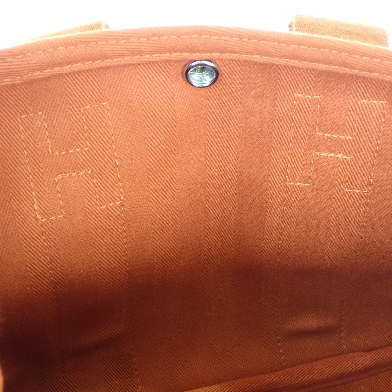 エルメス HERMES ヴァルパライソPM ハンドバッグ ヴォースイフト キャンバス トワルシェブロン オレンジ シルバー金具 レディース【中古】【ABランク】