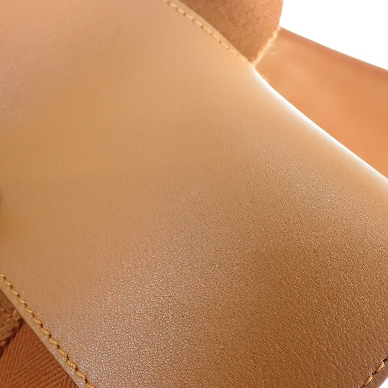 エルメス HERMES ヴァルパライソPM ハンドバッグ ヴォースイフト キャンバス トワルシェブロン オレンジ シルバー金具 レディース【中古】【ABランク】