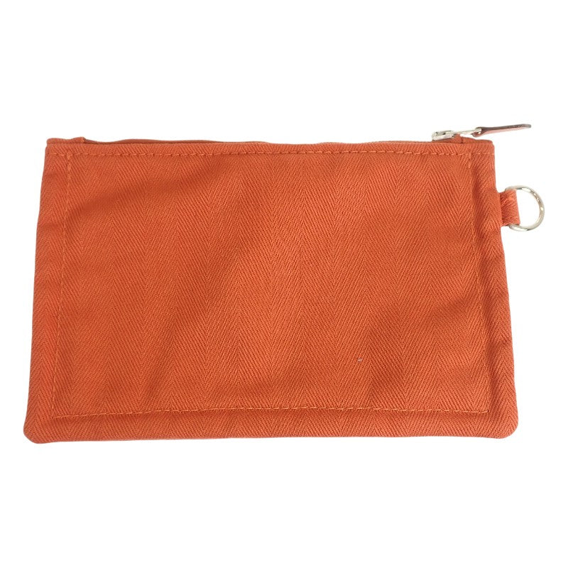 エルメス HERMES ヴァルパライソPM ハンドバッグ ヴォースイフト キャンバス トワルシェブロン オレンジ シルバー金具 レディース【中古】【ABランク】
