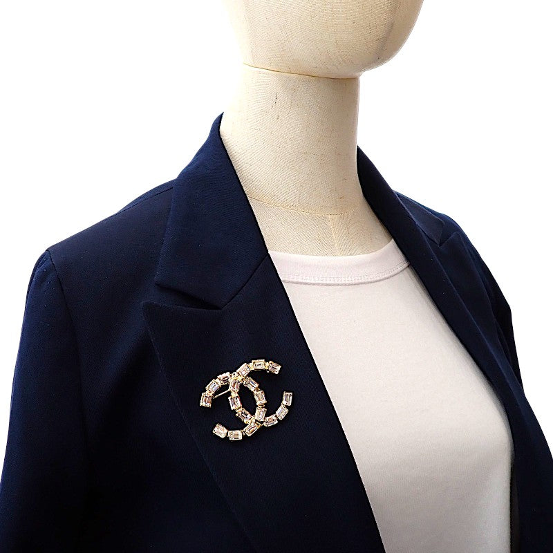 シャネル CHANEL ココマーク ABB978 ブローチ メタル クリスタル ゴールド レディース【中古】【Aランク】