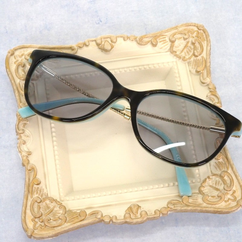 ティファニー TIFFANY&Co. べっこう柄 TF-216R-F_8134 サングラス アセテート ブラウン ブルー レディース【中古】【ABランク】