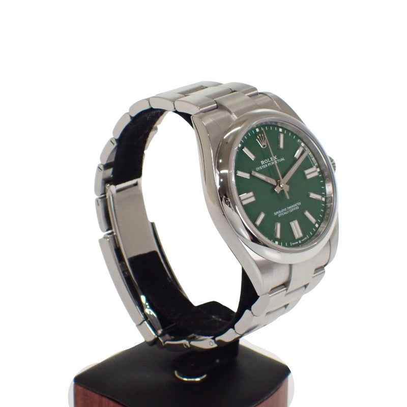 ロレックス ROLEX オイスターパーペチュアル 41 124300 腕時計 ステンレススチール 自動巻き グリーン文字盤 メンズ【中古】【Aランク】