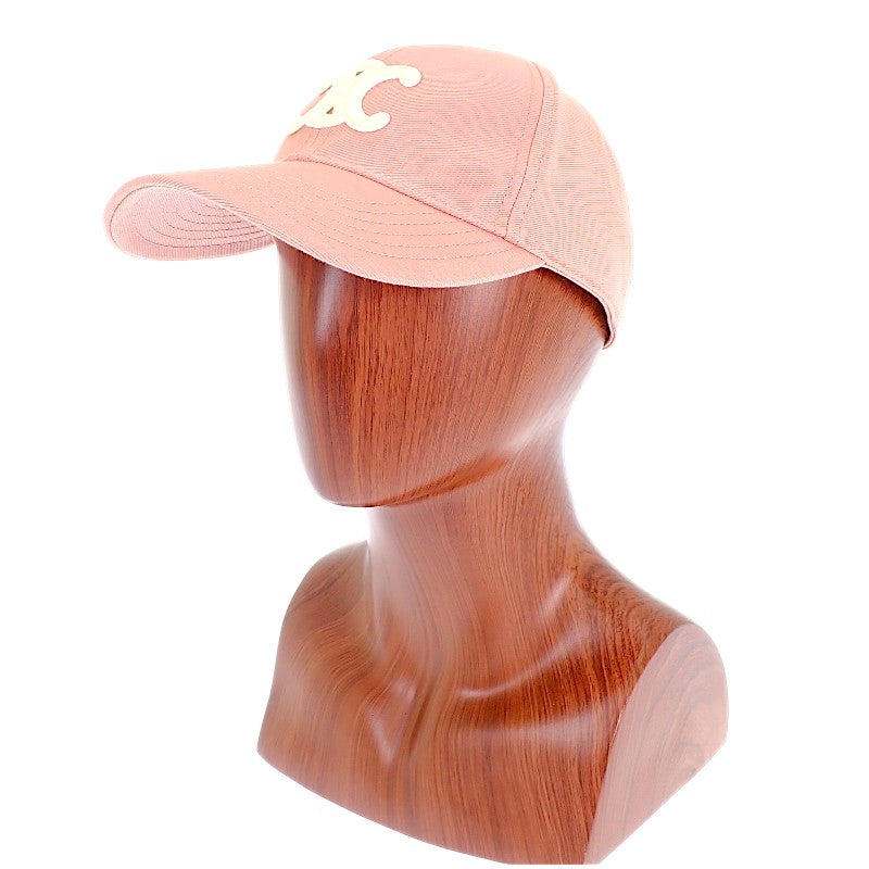セリーヌ CELINE トリオンフ ベースボール S 2AUT6969P キャップ コットン ピンク レディース【中古】【Aランク】