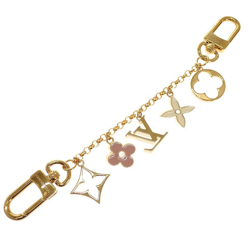 ルイヴィトン LOUIS VUITTON バッグチャーム チェーン・フルール ドゥ モノグラム M01413 モノグラム バッグチャーム メタル ゴールド ピンク レディース【中古】【Aランク】