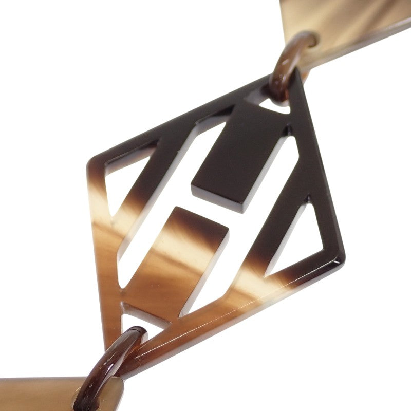 エルメス HERMES ディーヴァ ロング ネックレス バッファローホーン ラッカーウッド ブラウン レッド レディース【中古】【ABランク】