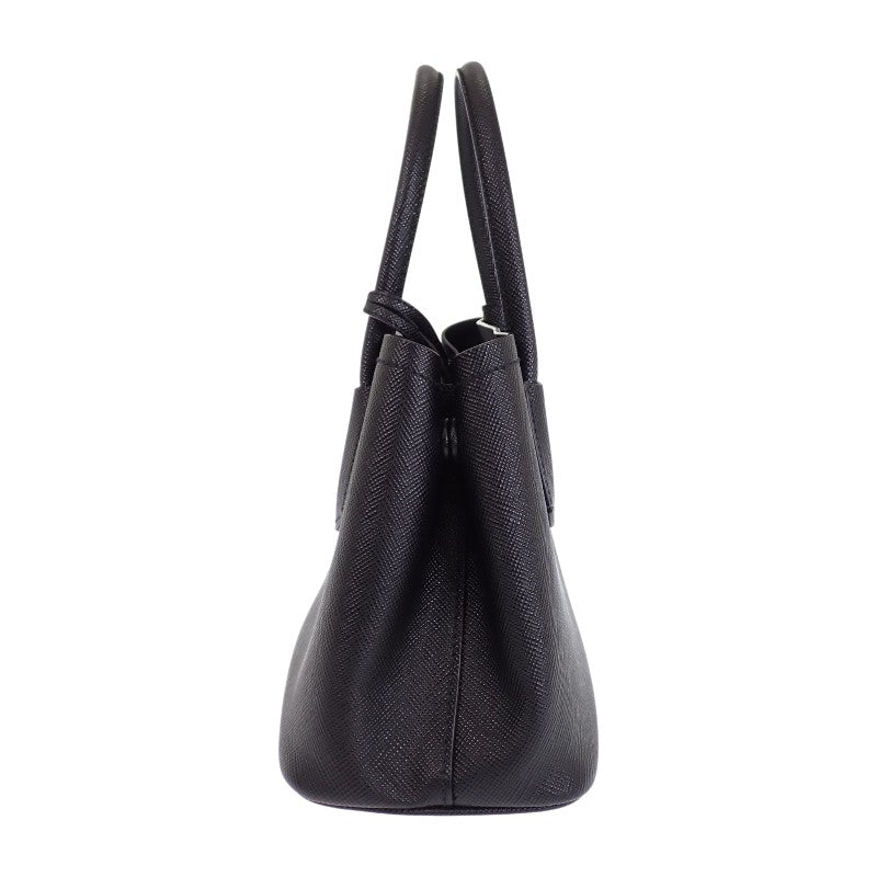 プラダ PRADA ダブル スモール レザーバッグ ドゥーブレ 1BG443 2WAYバッグ ハンドバッグ ショルダーバッグ サフィアーノ ブラック ゴールド金具 レディース【中古】【Aランク】