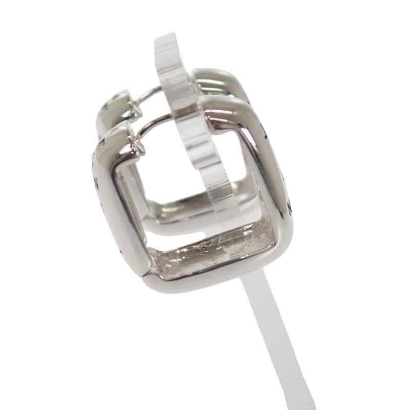 シャネル CHANEL ロゴ スクエア フープ ピアス シルバー925 レディース【中古】【Aランク】