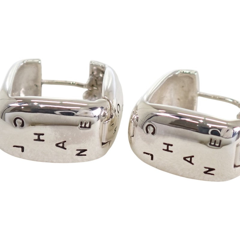 シャネル CHANEL ロゴ スクエア フープ ピアス シルバー925 レディース【中古】【Aランク】