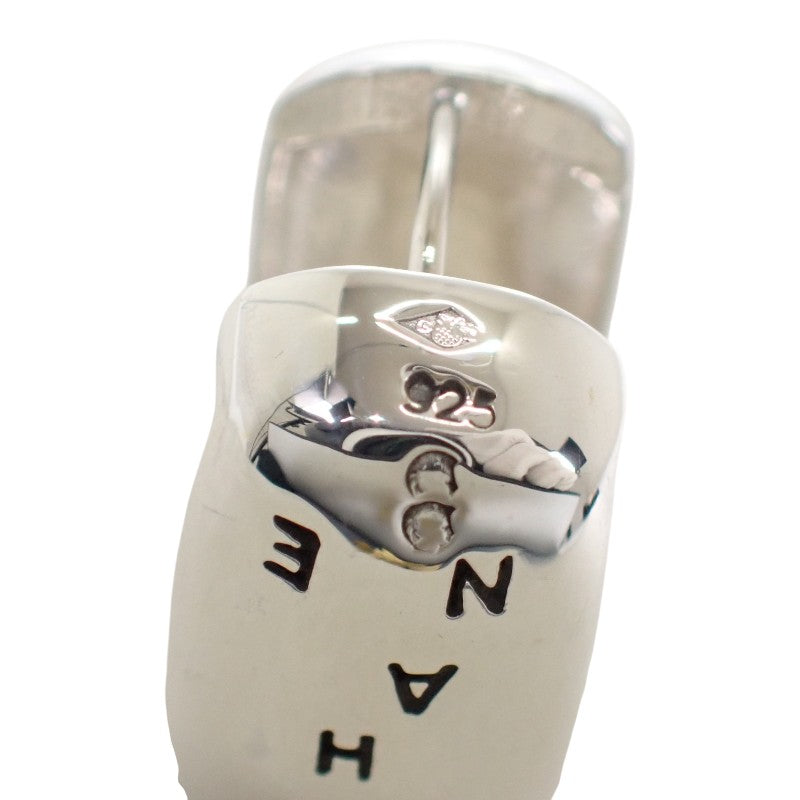 シャネル CHANEL ロゴ スクエア フープ ピアス シルバー925 レディース【中古】【Aランク】