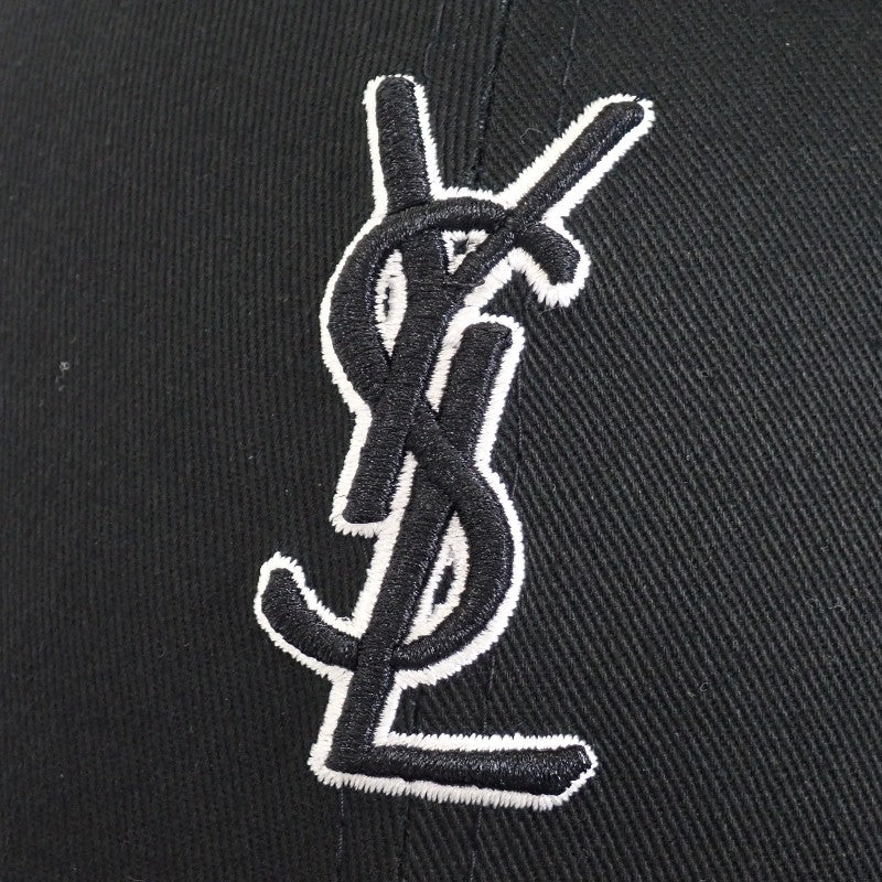 サンローラン SAINT LAURENT ニューエラ YSL モノグラム 9FORTY 687687YCL361000 キャップ コットン ブラック ワンサイズ メンズ レディース【中古】【Aランク】