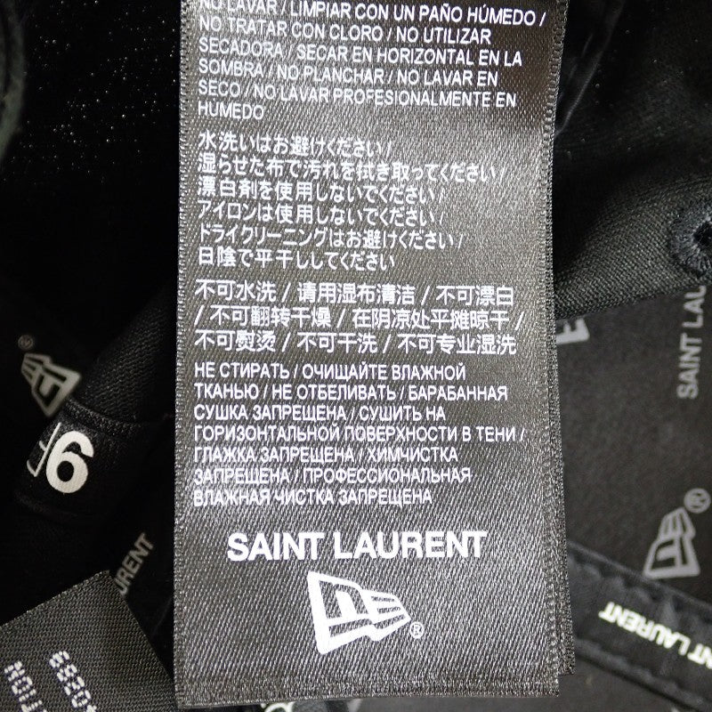 サンローラン SAINT LAURENT ニューエラ YSL モノグラム 9FORTY 687687YCL361000 キャップ コットン ブラック ワンサイズ メンズ レディース【中古】【Aランク】