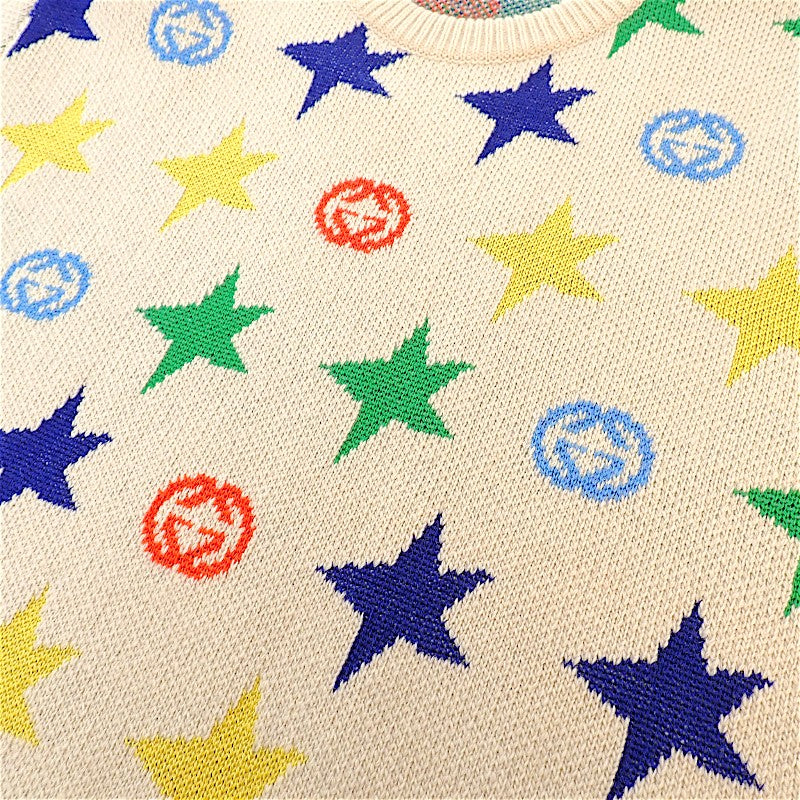 グッチ GUCCI スタープリント ウールニットセーター 21AW M 661835 XKBXY ニット ウール アイボリー メンズ【中古】【Aランク】