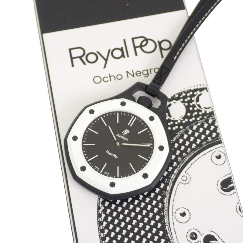 スウォッチ Swatch AUDEMARS PIGUET オーデマ・ピゲ AP コラボ SSX03W101N 懐中時計 セラミック カーフ OCHO NEGRO 手巻き ブラック文字盤 メンズ【中古】【Sランク】
