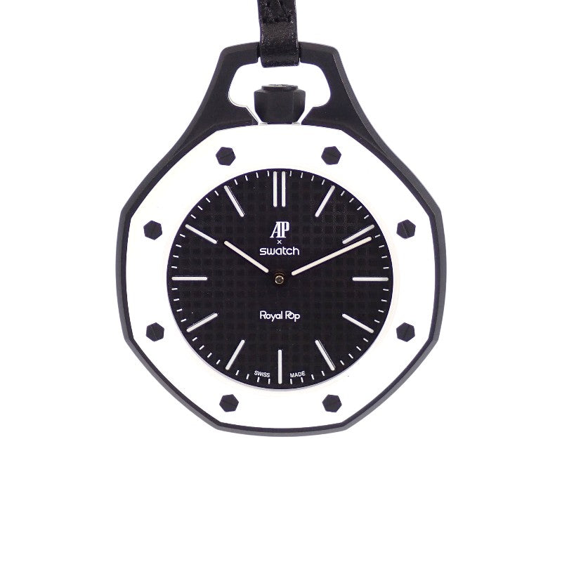 スウォッチ Swatch AUDEMARS PIGUET オーデマ・ピゲ AP コラボ SSX03W101N 懐中時計 セラミック カーフ OCHO NEGRO 手巻き ブラック文字盤 メンズ【中古】【Sランク】