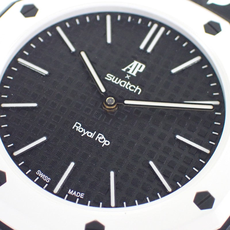 スウォッチ Swatch AUDEMARS PIGUET オーデマ・ピゲ AP コラボ SSX03W101N 懐中時計 セラミック カーフ OCHO NEGRO 手巻き ブラック文字盤 メンズ【中古】【Sランク】