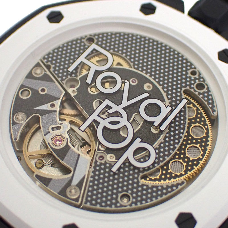 スウォッチ Swatch AUDEMARS PIGUET オーデマ・ピゲ AP コラボ SSX03W101N 懐中時計 セラミック カーフ OCHO NEGRO 手巻き ブラック文字盤 メンズ【中古】【Sランク】