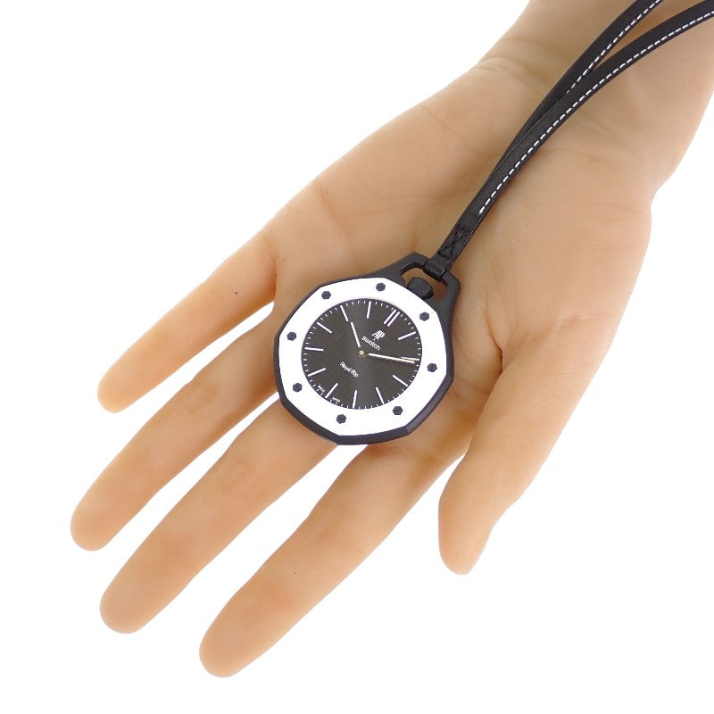 スウォッチ Swatch AUDEMARS PIGUET オーデマ・ピゲ AP コラボ SSX03W101N 懐中時計 セラミック カーフ OCHO NEGRO 手巻き ブラック文字盤 メンズ【中古】【Sランク】