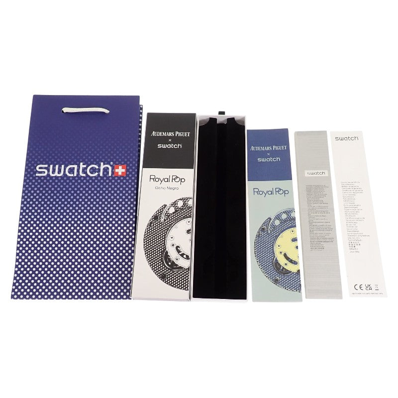 スウォッチ Swatch AUDEMARS PIGUET オーデマ・ピゲ AP コラボ SSX03W101N 懐中時計 セラミック カーフ OCHO NEGRO 手巻き ブラック文字盤 メンズ【中古】【Sランク】