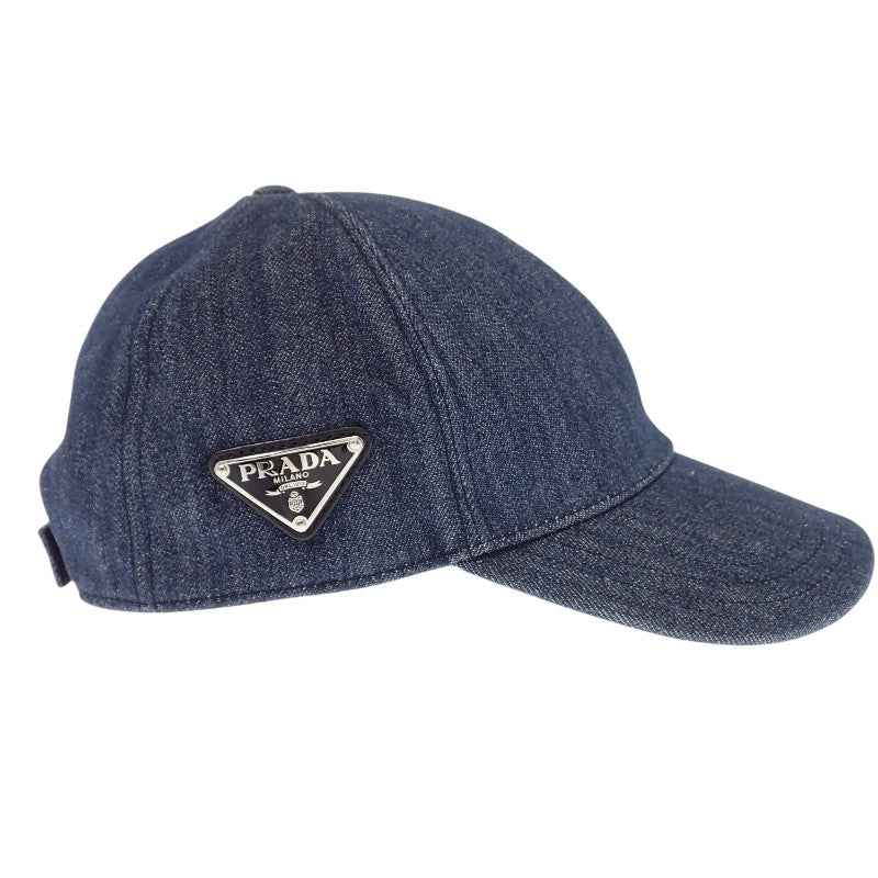 プラダ PRADA ベースボール M 2HC274AJ6F0008 キャップ デニム ネイビー レディース メンズ【中古】【ABランク】