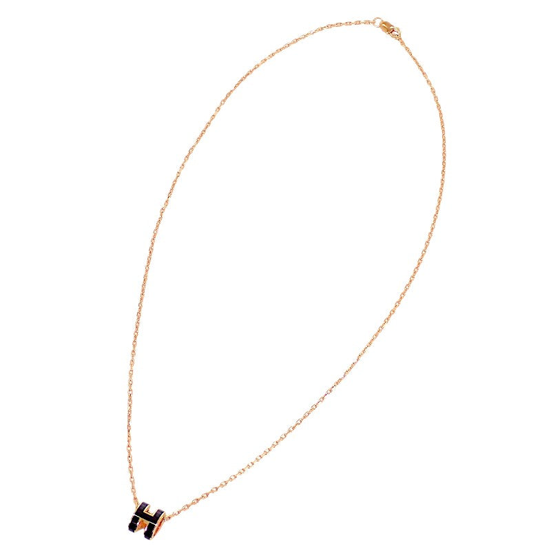 エルメス HERMES ミニポップH ペンダント H147992FO03 ネックレス メタル ブラック レディース【中古】【Aランク】