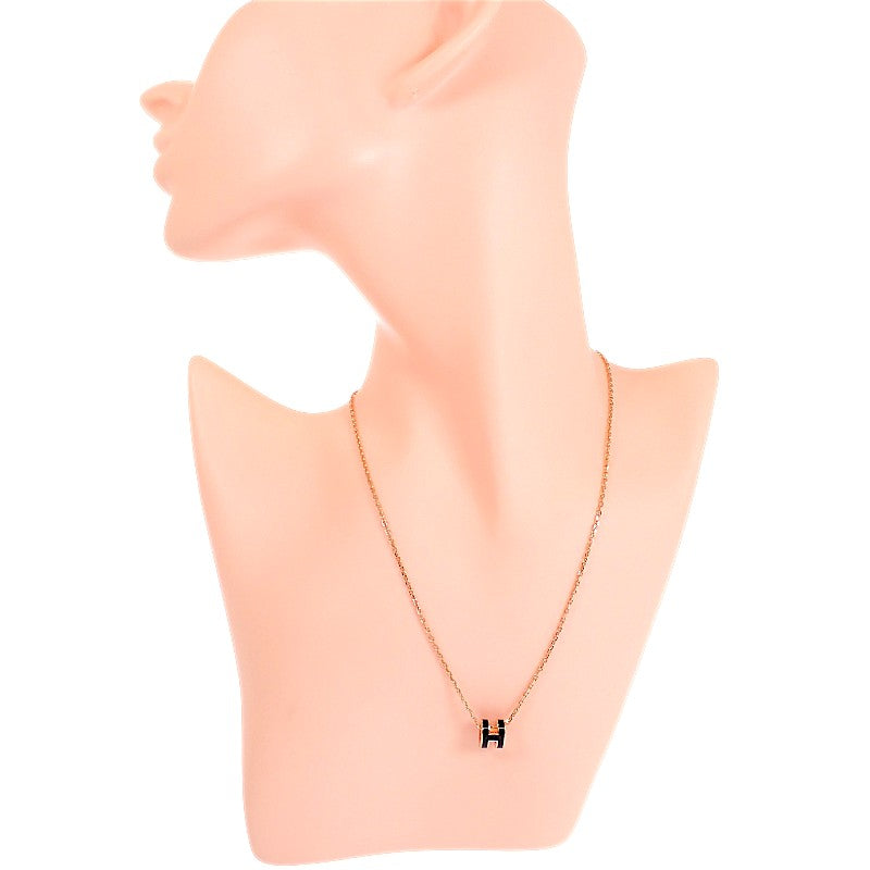 エルメス HERMES ミニポップH ペンダント H147992FO03 ネックレス メタル ブラック レディース【中古】【Aランク】