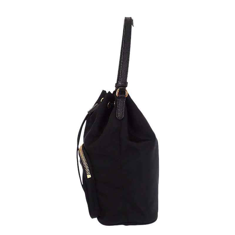 プラダ PRADA デュエット バケット Re-Nylon 1BH038_RV44 2WAYバッグ ナイロン ブラック ゴールド金具 レディース【中古】【ABランク】