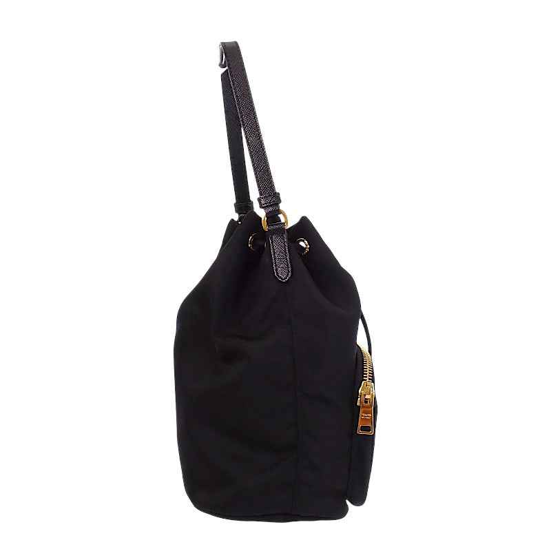 プラダ PRADA デュエット バケット Re-Nylon 1BH038_RV44 2WAYバッグ ナイロン ブラック ゴールド金具 レディース【中古】【ABランク】