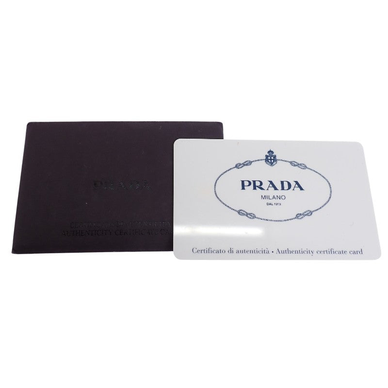 プラダ PRADA MISTOLINO キャンバス 巾着型 1NE369 ポーチ レザー リネン アイボリー ゴールド金具 レディース【中古】【Aランク】