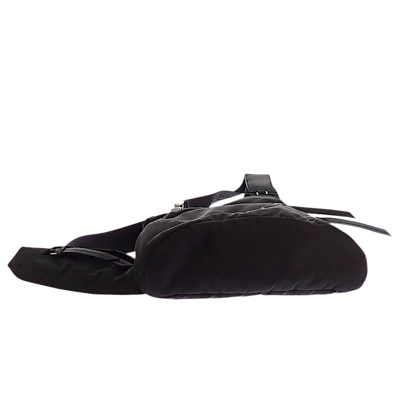 プラダ PRADA ワンショルダー バックパック 2VZ092_2DMG ボディバッグ ショルダーバッグ レザー Re-Nylon ブラック シルバー金具 メンズ【中古】【ABランク】