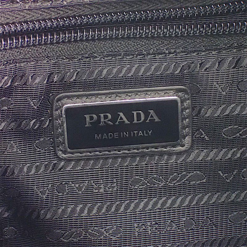 プラダ PRADA ワンショルダー バックパック 2VZ092_2DMG ボディバッグ ショルダーバッグ レザー Re-Nylon ブラック シルバー金具 メンズ【中古】【ABランク】