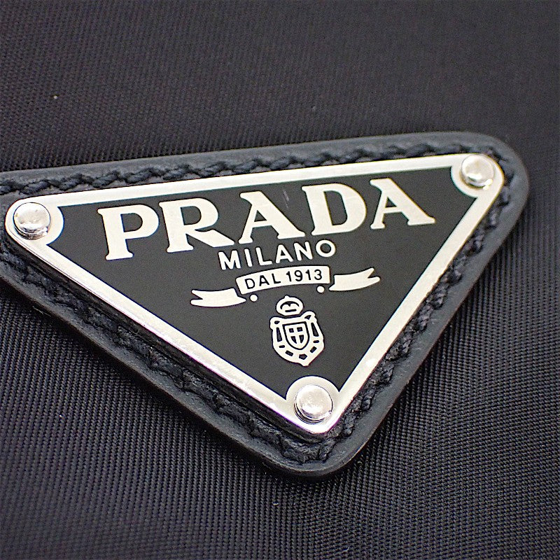 プラダ PRADA ワンショルダー バックパック 2VZ092_2DMG ボディバッグ ショルダーバッグ レザー Re-Nylon ブラック シルバー金具 メンズ【中古】【ABランク】