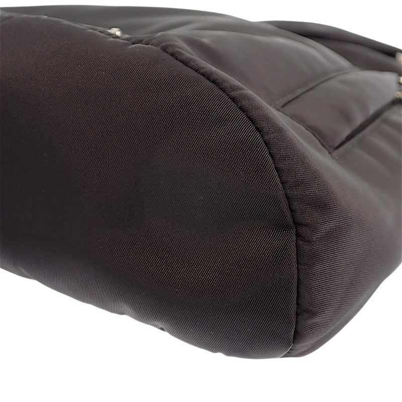 プラダ PRADA ワンショルダー バックパック 2VZ092_2DMG ボディバッグ ショルダーバッグ レザー Re-Nylon ブラック シルバー金具 メンズ【中古】【ABランク】