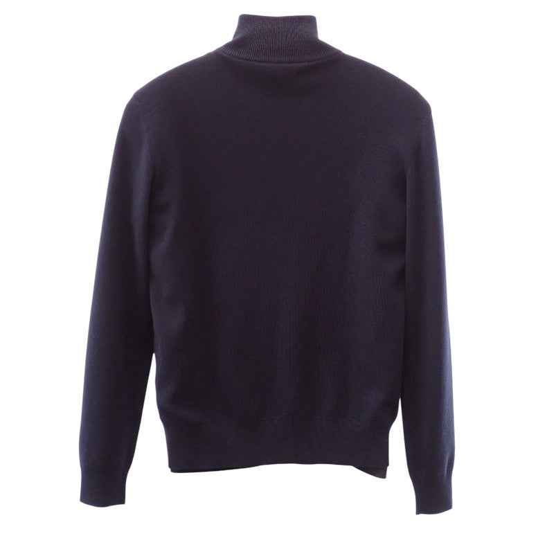 プラダ PRADA ジップアップ切替 48 UMG116 ナイロンジャケット ウール Re-Nylon ネイビー シルバー金具 メンズ【中古】【ABランク】