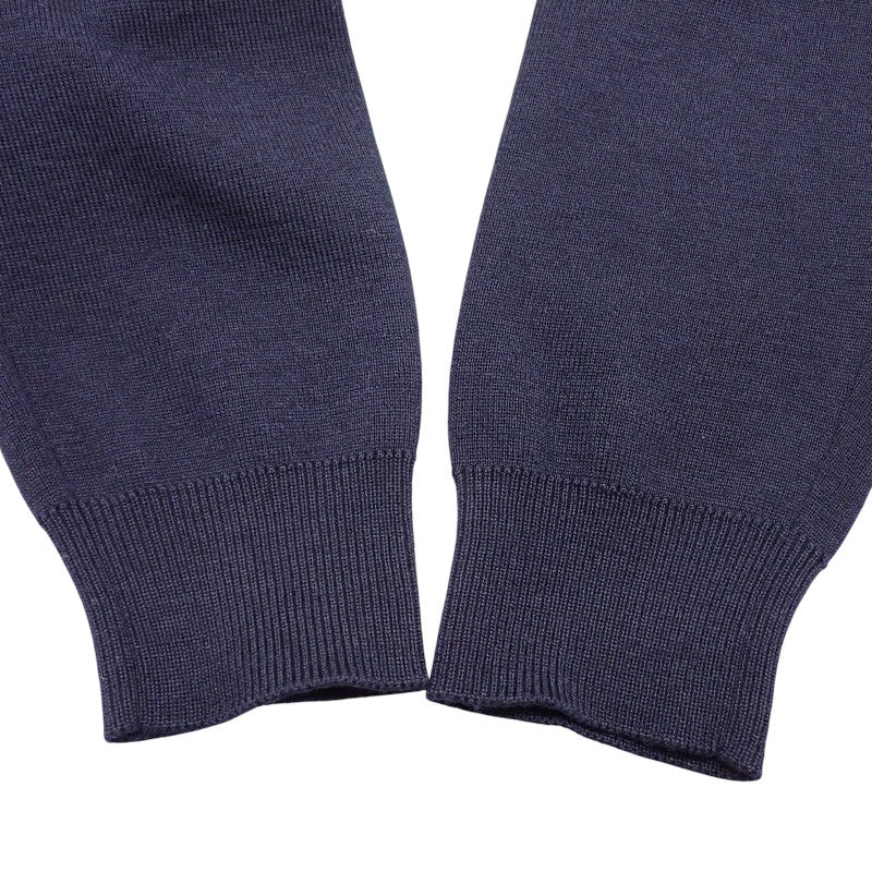プラダ PRADA ジップアップ切替 48 UMG116 ナイロンジャケット ウール Re-Nylon ネイビー シルバー金具 メンズ【中古】【ABランク】