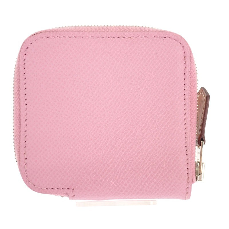 エルメス HERMES アザップコンパクト ミニ コインケース ヴォーエプソン モーヴシルベストル ピンク シルバー金具 レディース【中古】【ABランク】