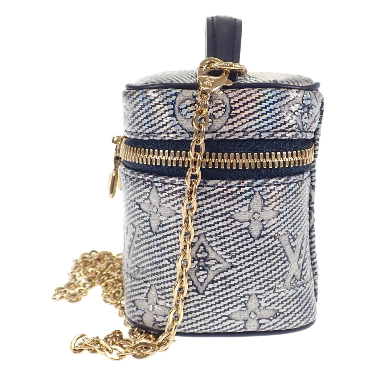 ルイヴィトン LOUIS VUITTON ミクロ ヴァニティ M82467 2WAYバッグ ハンドバッグ モノグラム ジャガード デニム ネイビー レディース【中古】【ABランク】