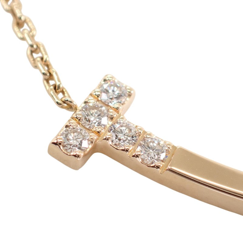 ティファニー TIFFANY&Co. Tスマイル ペンダント ミディアム 458103 ネックレス K18ローズゴールド ダイヤモンド レディース メンズ【中古】【Aランク】